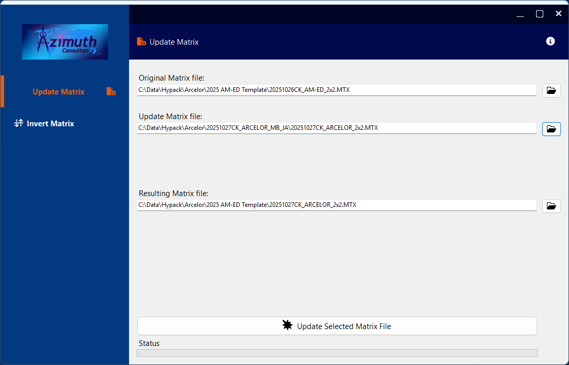 Update matrix page